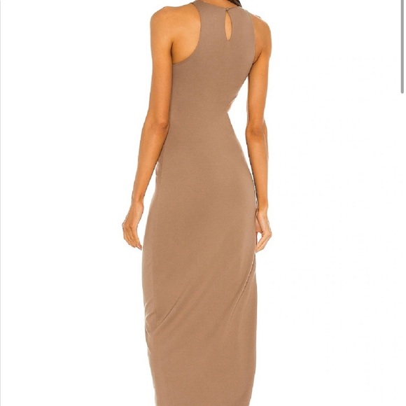 Michael Costello x REVOLVE Rylan Midi Dress in Taupe Size L - Picture 2 of 10